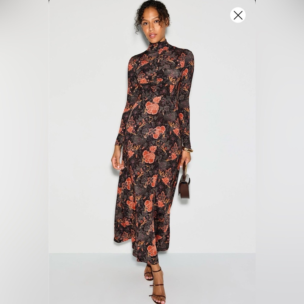 ULLA JOHNSON Floral Long Sleeve Dress NEW